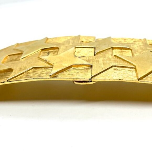 VINTAGE ACCESSOCRAFT NYC Gold Tone Star Belt Buckle Wide Statement 80s Runway main image 7